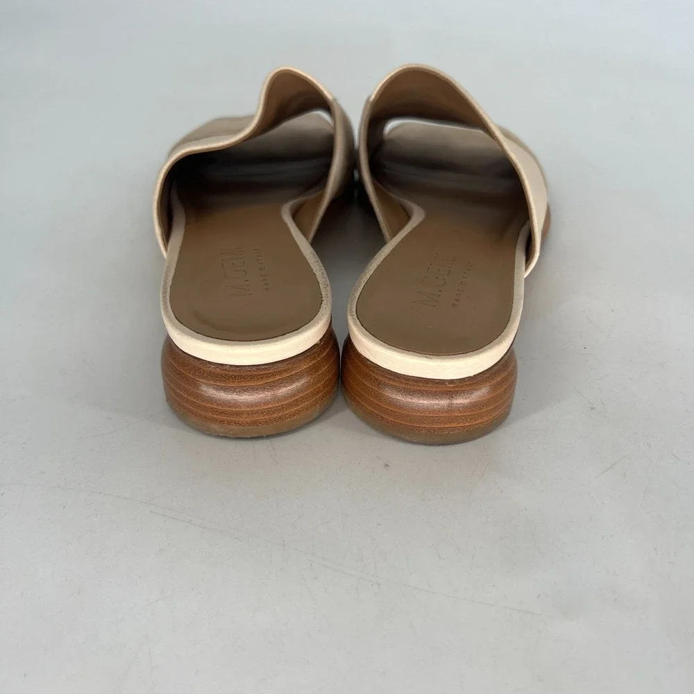 M‎ Gemi Sandal Womens 8.5 / IT 39 Leather Neutral Slides Slip On Classic Simple